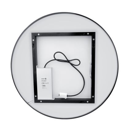 NIMCO ZPC 31001RVX-90 - Miroir LED rétroéclairé dimmable pour salle de bains LED/22W/230V 3000-6500K Ø 70 cm noir mat IP44