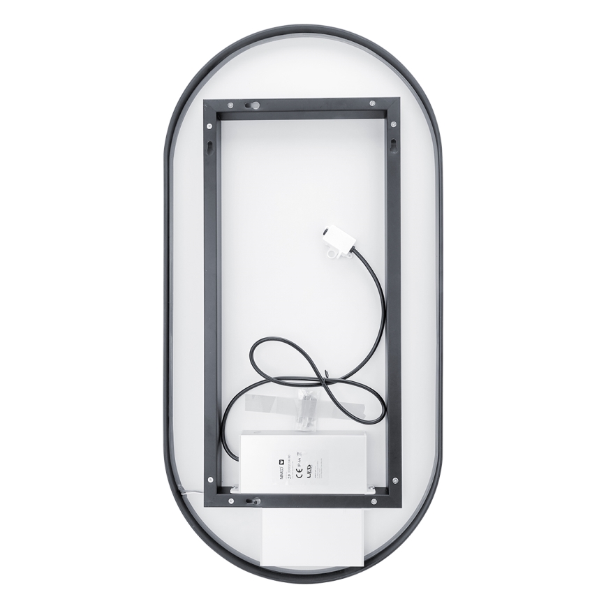 NIMCO ZPC 32002LVX-90 - Dimmbarer LED-Badezimmerspiegel mit Hintergrundbeleuchtung LED/25W/230V 3000-6500K 80x40 cm matt schwarz  IP44