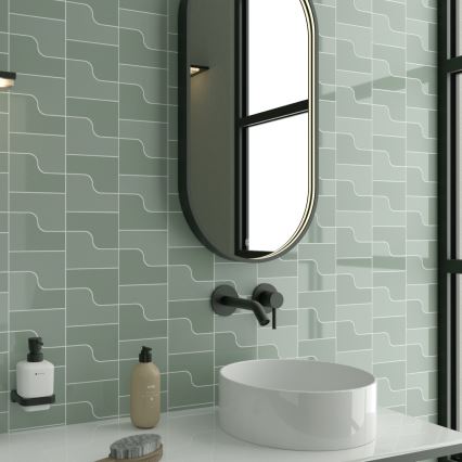NIMCO ZPC 32002LVX-90 - Specchio da bagno LED dimmerabile con retroilluminazione LED/25W/230V 3000-6500K 80x40 cm opaco nero  IP44