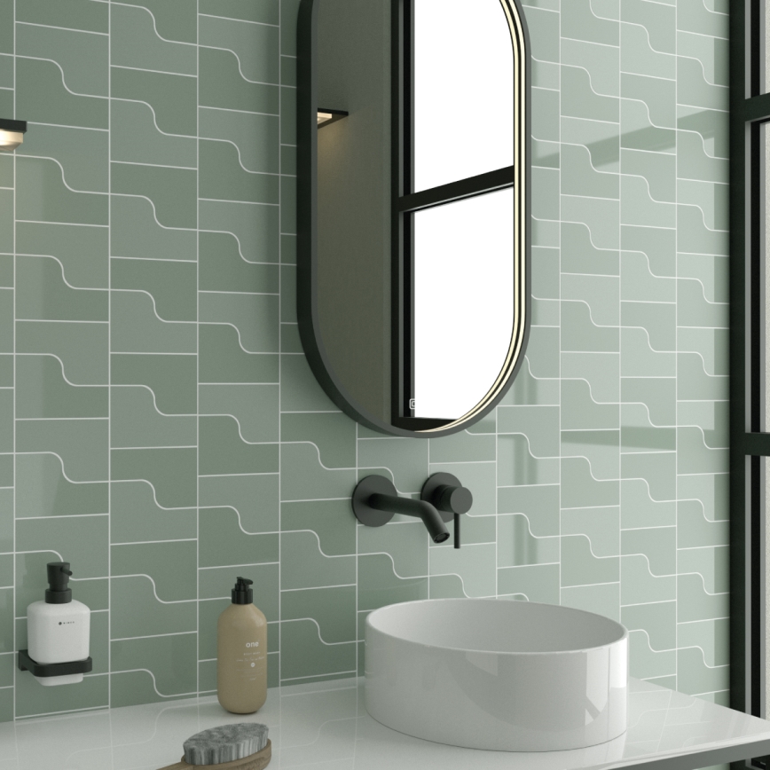 NIMCO ZPC 32002LVX-90 - Specchio da bagno LED dimmerabile con retroilluminazione LED/25W/230V 3000-6500K 80x40 cm opaco nero  IP44