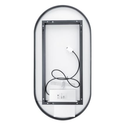 NIMCO ZPC 32002LVX-90 - Specchio da bagno LED dimmerabile con retroilluminazione LED/25W/230V 3000-6500K 80x40 cm opaco nero  IP44
