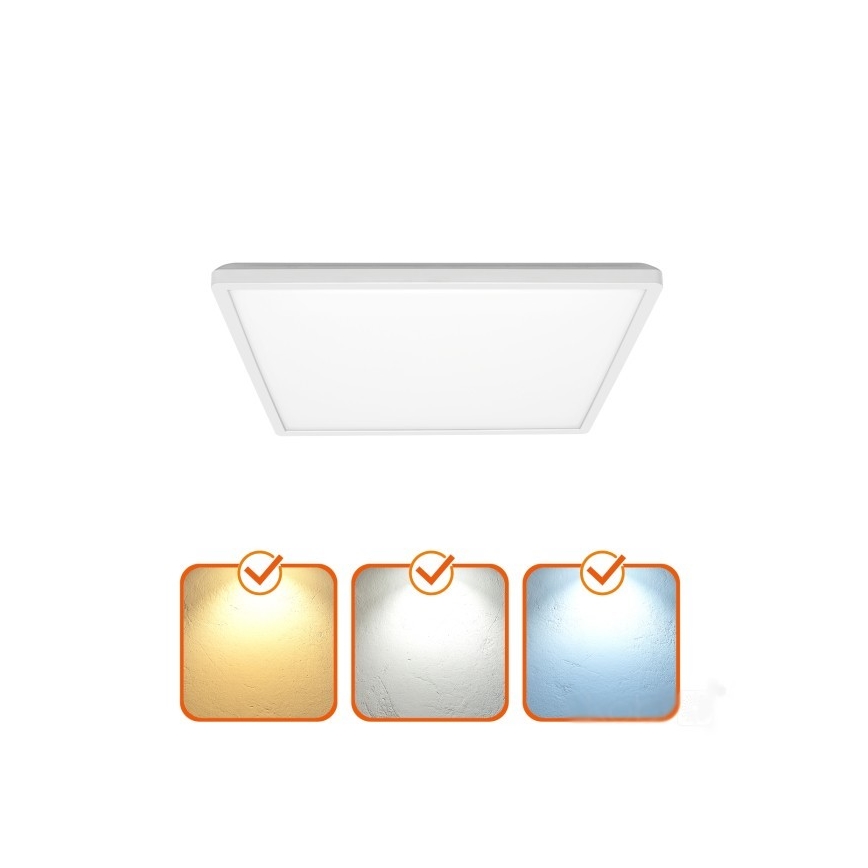 LED Badezimmer-Deckenleuchte NIVERA LED/24W/230V IP54 3000/4000/6000K 30x30 cm Weiß