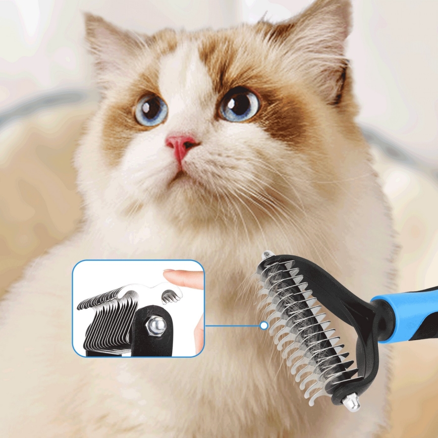 Nobleza - Pettine per cani e gatti blu 9 cm