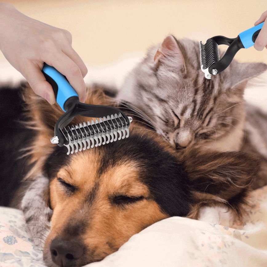 Nobleza - Pettine per cani e gatti blu 9 cm