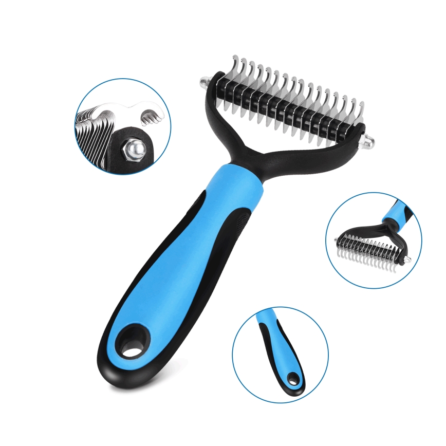Nobleza - Pettine per cani e gatti blu 9 cm