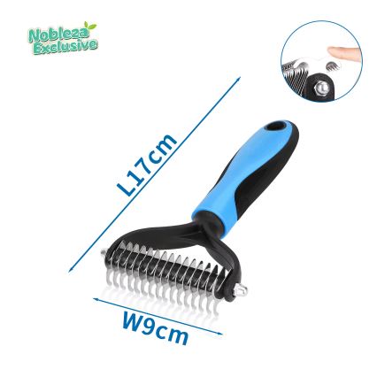 Nobleza - Pettine per cani e gatti blu 9 cm