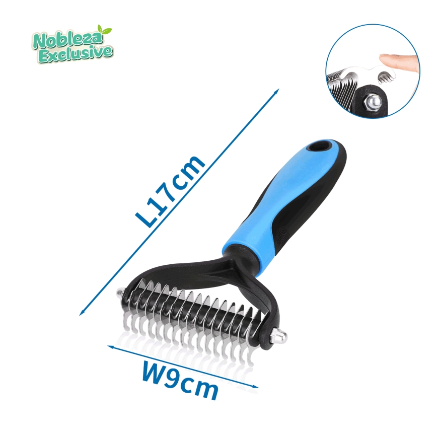 Nobleza - Pettine per cani e gatti blu 9 cm