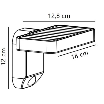 Nordlux - Applique a LED solare con sensore RICA LED/5W/3,7V IP44 2200 mAh quadrato