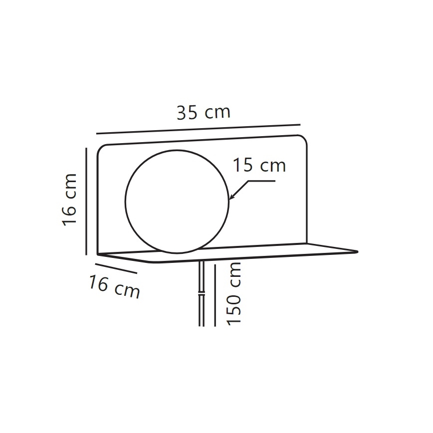 Nordlux - Applique con mensola LILIBETH 1xE14/25W/230V nero