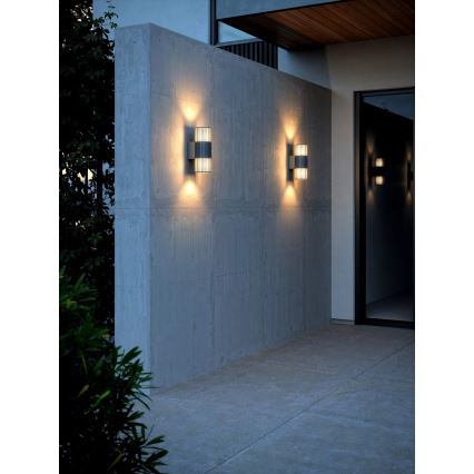Nordlux - Applique da esterno ALUDRA 2xE27/15W/230V IP54 antracite