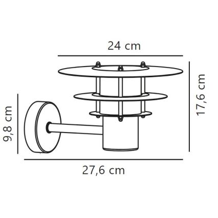 Nordlux - Applique da esterno BASTIA 1xE14/12W/230V IP54 cromo opaco