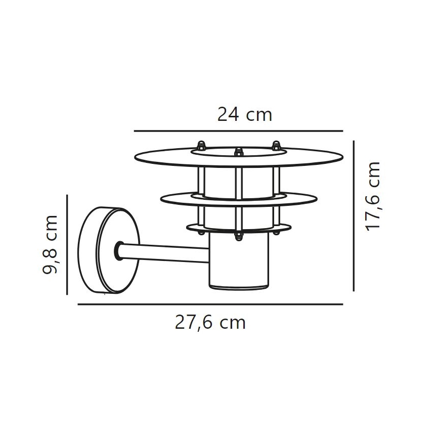 Nordlux - Applique da esterno BASTIA 1xE14/12W/230V IP54 cromo opaco