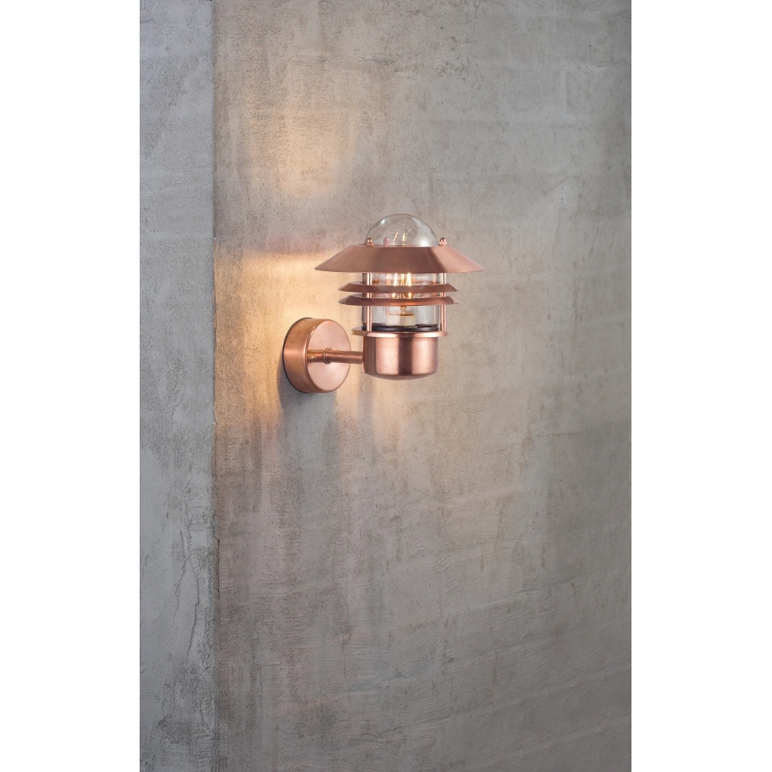 Nordlux - Applique da esterno BLOKHUS 1xE27/60W/230V IP54 rame