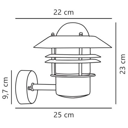 Nordlux - Applique da esterno BLOKHUS 1xE27/60W/230V IP54 rame