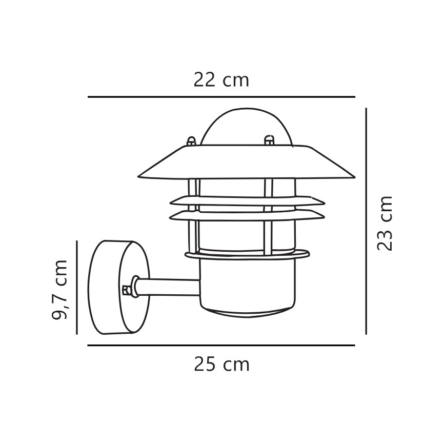 Nordlux - Applique da esterno BLOKHUS 1xE27/60W/230V IP54 rame