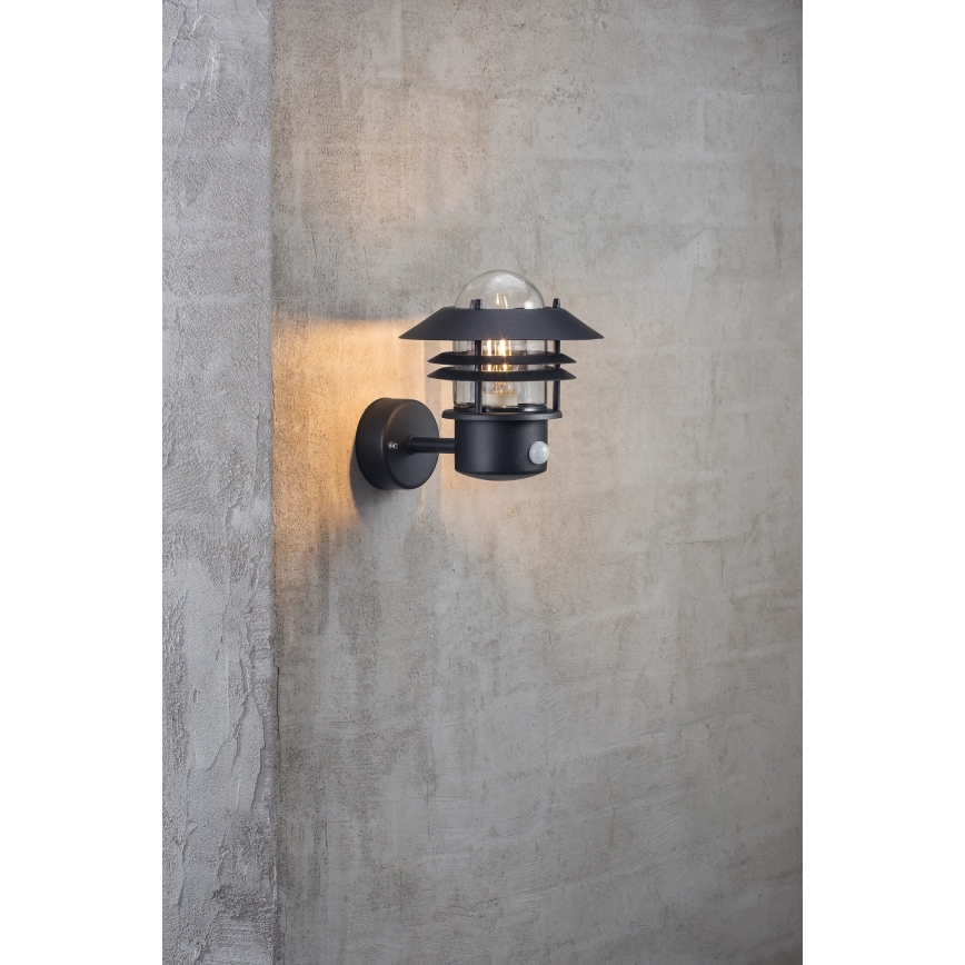 Nordlux - Applique da esterno con sensore BLOKHUS 1xE27/60W/230V IP54