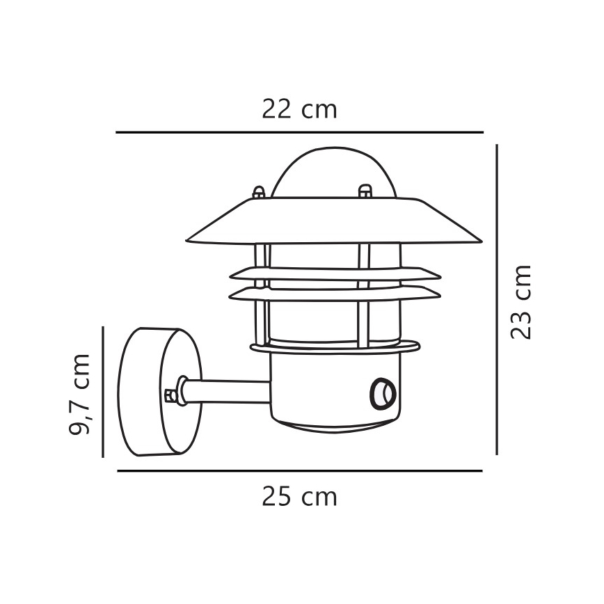 Nordlux - Applique da esterno con sensore BLOKHUS 1xE27/60W/230V IP54