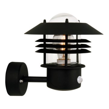Nordlux - Applique da esterno con sensore VEJERS 1xE27/60W/230V IP54 nera