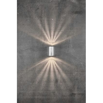 Nordlux - Applique da esterno LED CANTO 2xLED/6W/230V IP44 argento