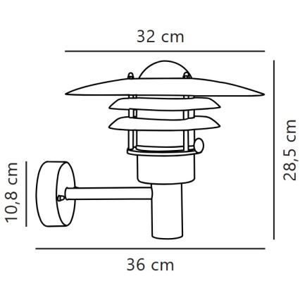 Nordlux - Applique da esterno LONSTRUP 1xE27/60W/230V IP44 argento