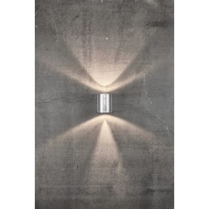 Nordlux - Applique murale extérieure LED CANTO 2xLED/6W/230V IP44 argentée