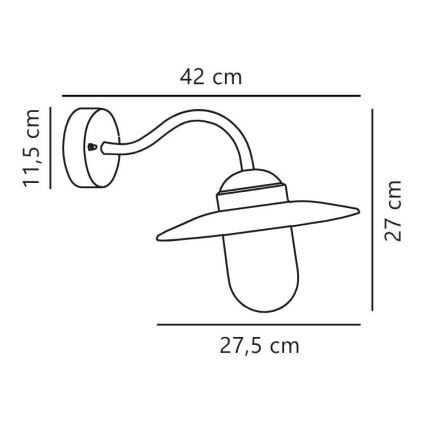 Nordlux - Applique murale extérieure LUXEMBOURG 1xE27/60W/230V IP54 noir