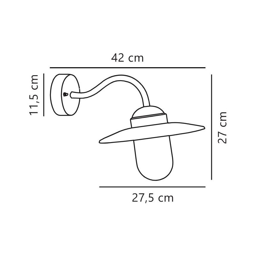 Nordlux - Applique murale extérieure LUXEMBOURG 1xE27/60W/230V IP54 noir