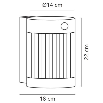 Nordlux - Applique murale solaire avec détecteur COUPAR LED/3,2W/5V 3000K IP44