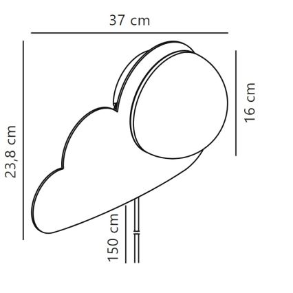 Nordlux - Applique per bambini SKYKU CLOUD 1xE14/25W/230V nuvola