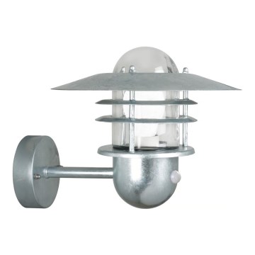 Nordlux - Außenwandleuchte AGGER mit Sensor 1xE27/60W/230V IP54 silber