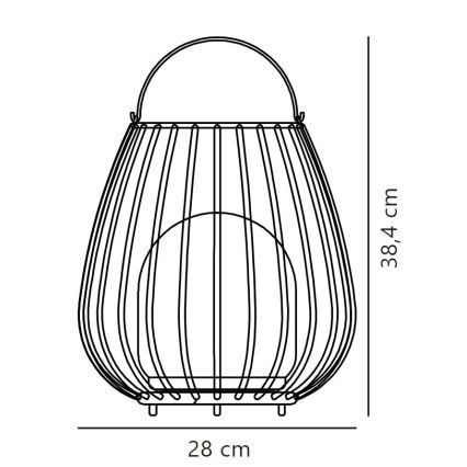 Nordlux - Dimm- und tragbare LED-Außenleuchte JIM TO-GO LED/3W/3,7V IP54 schwarz