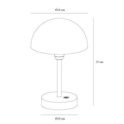 Nordlux - LED, dimmbar, wiederaufladbare Außen-Tischleuchte ELLEN LED/2,8W/3,7V 2200 mAh IP44 beige