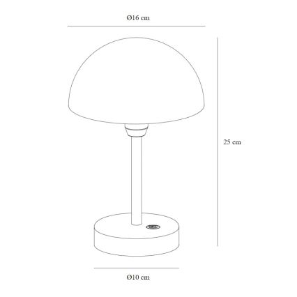 Nordlux - LED dimmbar wiederaufladbare Außen-Tischleuchte ELLEN LED/2,8W/3,7V 2200 mAh IP44 schwarz