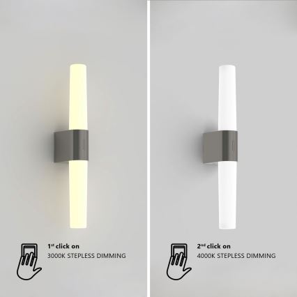 Nordlux - Eclairage de miroir salle de bain à intensité variable HELVA LED/9,5W/230V IP44 3000/4000K CRI 90 chrome mat