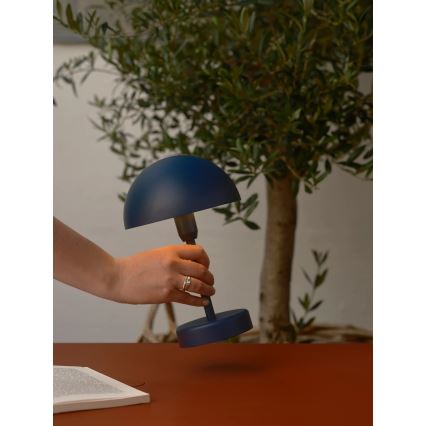 Nordlux - Dimmbares, wiederaufladbares LED-Outdoor-Tischlicht ELLEN mit Touch-Bedienung, LED/2,8W/3,7V IP44, blau
