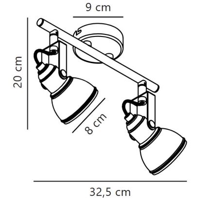 Nordlux - Faretto ASLAK 2xGU10/35W/230V bianco