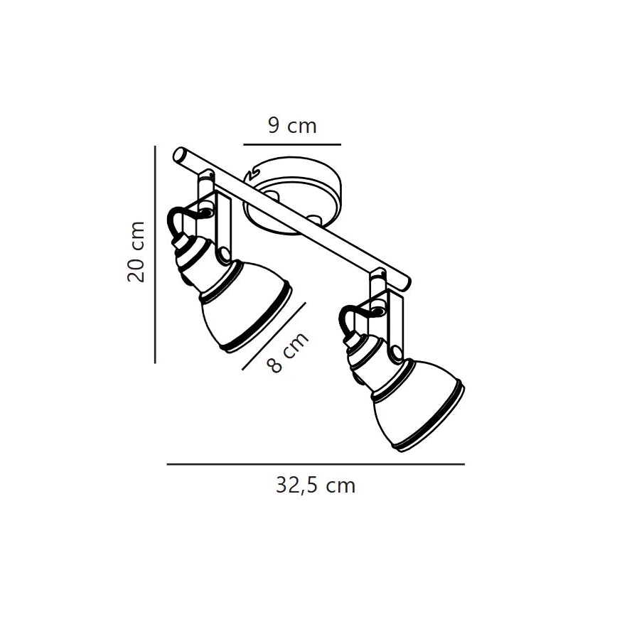 Nordlux - Faretto ASLAK 2xGU10/35W/230V nero