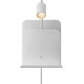 Nordlux - Faretto da parete con mensola e USB ROOMI 1xGU10/8W/230V bianco
