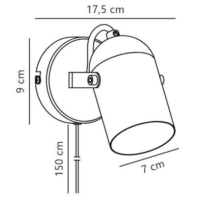 Nordlux - Faretto da parete LOTUS 1xE14/40W/230V
