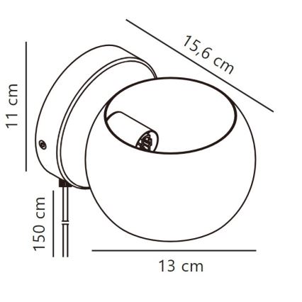 Nordlux - Faretto da parete orientabile BELIR 1xG9/5W/230V nero