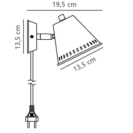 Nordlux - Faretto da parete PINE 1xGU10/15W/230V