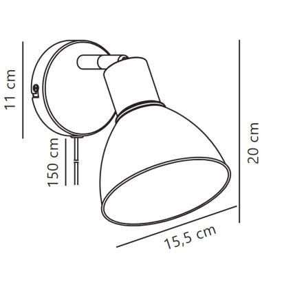 Nordlux - Faretto da parete POP 1xE27/18W/230V nero/oro