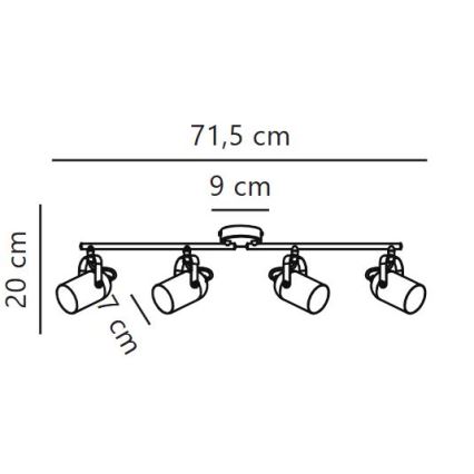 Nordlux - Faretto LOTUS 4xE14/40W/230V
