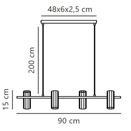 Nordlux - Hängeleuchte an Schnur ALANIS 4xGU10/15W/230V schwarz
