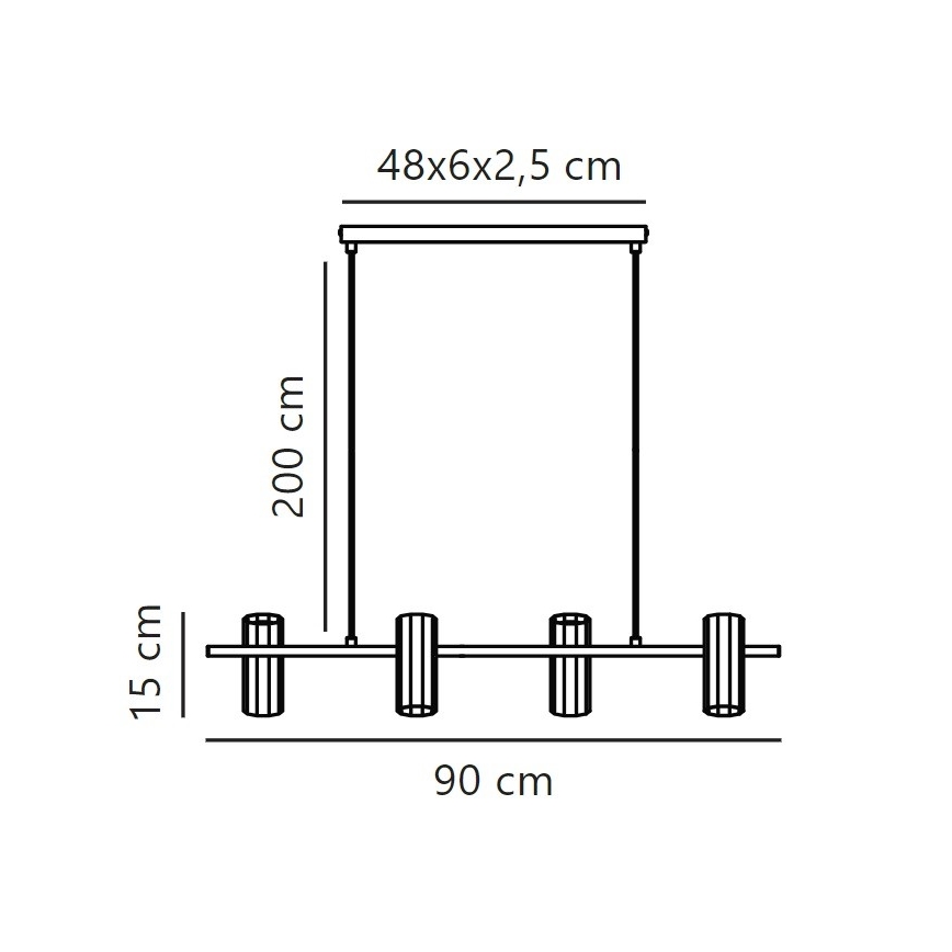 Nordlux - Hängeleuchte an Schnur ALANIS 4xGU10/15W/230V schwarz