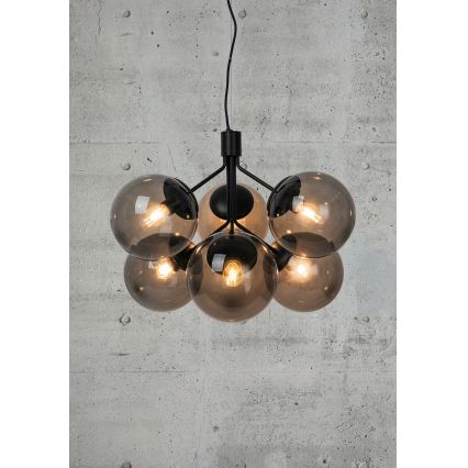 Nordlux - Hängeleuchte IVONA 6xE27/28W/230V schwarz