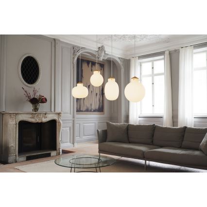 Nordlux - Hängeleuchte RAITO 1xE27/25W/230V Messing/weiß