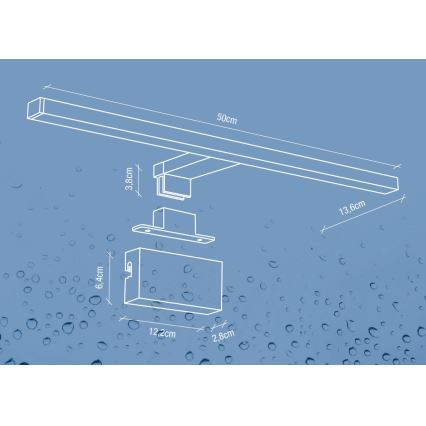 Nordlux - Illuminazione a LED per specchi da bagno MARLEE LED/8,9W/230V IP44 4000K 50 cm nero