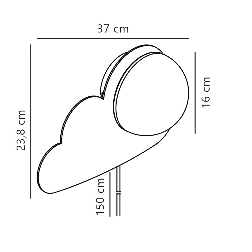 Nordlux - Kinder-Wandleuchte SKYKU CLOUD 1xE14/25W/230V Wolke
