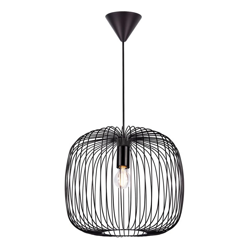 Nordlux - Lampada a sospensione BERONI con cavo 1xE27/60W/230V, nero, diam. 40 cm